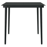 5 Piece Garden Dining Set with Cushions Black Poly Rattan Glass