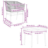 5 Piece Garden Dining Set with Cushions Black Poly Rattan Glass - Extra Image