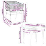 5 Piece Garden Dining Set with Cushions Brown Poly Rattan Glass - Extra Image