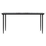 7 Piece Garden Dining Set with Cushions Grey Poly Rattan Glass - Close-Up Angle