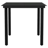 3 Piece Garden Dining Set with Cushions Black Poly Rattan Glass
