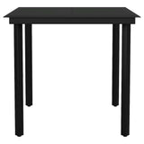 3 Piece Garden Dining Set with Cushions Black Poly Rattan Glass - Close-Up Angle
