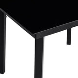 3 Piece Garden Dining Set with Cushions Black Poly Rattan Glass - Extra Image