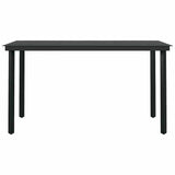 5 Piece Garden Dining Set with Cushions Black Poly Rattan Glass - Close-Up Angle