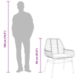 7 Piece Garden Dining Set with Cushions Black Poly Rattan Glass - Extra Image