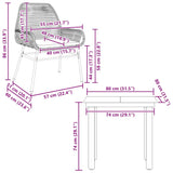 3 Piece Garden Dining Set with Cushions Black Poly Rattan Glass - Extra Image