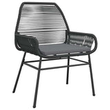 5 Piece Garden Dining Set with Cushions Black Poly Rattan Glass - Top-Down View