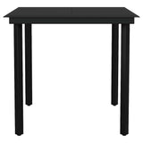 5 Piece Garden Dining Set with Cushions Black Poly Rattan Glass