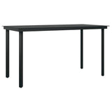 5 Piece Garden Dining Set with Cushions Black Poly Rattan Glass - 45-Degree Angle