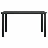 5 Piece Garden Dining Set with Cushions Black Poly Rattan Glass - Close-Up Angle