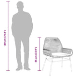 7 Piece Garden Dining Set with Cushions Black Poly Rattan Glass - Extra Image