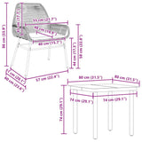 5 Piece Garden Dining Set with Cushions Brown Poly Rattan Glass - Extra Image