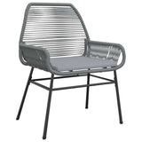 3 Piece Garden Dining Set with Cushions Grey Poly Rattan Glass - Top-Down View