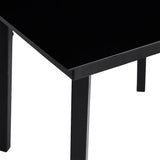 5 Piece Garden Dining Set with Cushions Black Poly Rattan Glass - Extra Image