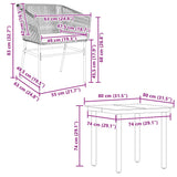 5 Piece Garden Dining Set with Cushions Black Poly Rattan Glass - Extra Image