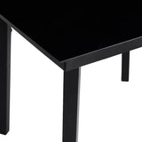 5 Piece Garden Dining Set with Cushions Black Poly Rattan Glass - Extra Image
