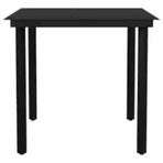 3 Piece Garden Dining Set with Cushions Brown Poly Rattan Glass