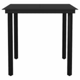 5 Piece Garden Dining Set with Cushions Grey Poly Rattan Glass - Top-Down View
