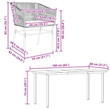 5 Piece Garden Dining Set with Cushions Grey Poly Rattan Glass - Extra Image
