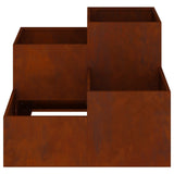 Garden Planter Rusty 80 x 80 x 60 cm Weathering Steel - 45-Degree Angle