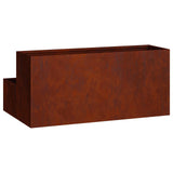 Garden Planter Rusty 100 x 60 x 45 cm Weathering Steel - Low Angle