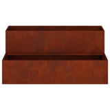 Garden Planter Rusty 100 x 60 x 45 cm Weathering Steel - Rear View