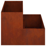 Garden Planter Rusty 100 x 60 x 45 cm Weathering Steel - Close-Up Angle