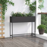 Raised Garden Planter Black 100 x 26 x 82 cm Steel - Top-Down View