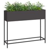 Raised Garden Planter Black 100 x 26 x 82 cm Steel - Side View