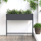 Raised Garden Planter Anthracite 100 x 26 x 82 cm Steel