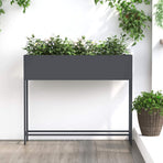 Raised Garden Planter Anthracite 100 x 26 x 82 cm Steel