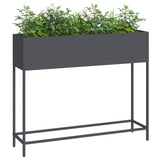 Raised Garden Planter Anthracite 100 x 26 x 82 cm Steel - Side View