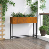 Raised Garden Planter Rusty 100 x 26 x 82 cm Steel - Top-Down View