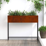 Raised Garden Planter Rusty 100 x 26 x 82 cm Weathering Steel - 45-Degree Angle