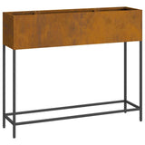 Raised Garden Planter Rusty 100 x 26 x 82 cm Steel - Front View