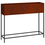 Raised Garden Planter Rusty 100 x 26 x 82 cm Weathering Steel - Front View