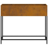 Raised Garden Planter Rusty 100 x 26 x 82 cm Steel - Rear View