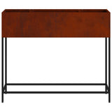 Raised Garden Planter Rusty 100 x 26 x 82 cm Weathering Steel - Low Angle