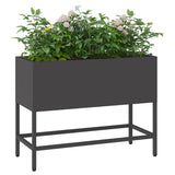 Raised Garden Planter Black 60 x 26 x 45 cm Steel - Side View