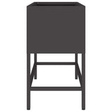 Raised Garden Planter Black 60 x 26 x 45 cm Steel - Rear View