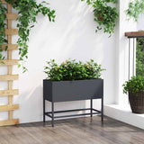 Raised Garden Planter Anthracite 60 x 26 x 45 cm Steel