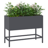 Raised Garden Planter Anthracite 60 x 26 x 45 cm Steel - Side View