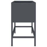 Raised Garden Planter Anthracite 60 x 26 x 45 cm Steel - Rear View