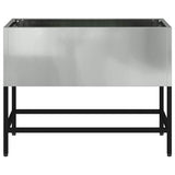 Raised Garden Planter Silver 60 x 26 x 45 cm Galvanised Steel - 45-Degree Angle