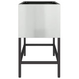 Raised Garden Planter Silver 60 x 26 x 45 cm Galvanised Steel - Rear View