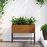 Raised Garden Planter Rusty 60 x 26 x 45 cm Weathering Steel
