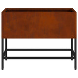 Raised Garden Planter Rusty 60 x 26 x 45 cm Weathering Steel - Rear View