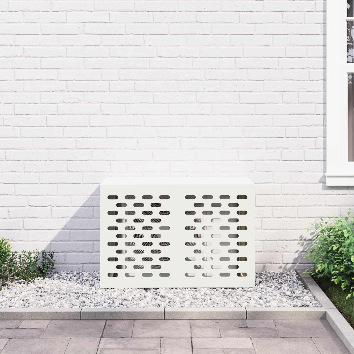 Air Conditioner Cover White 90 x 40 x 60 cm Steel