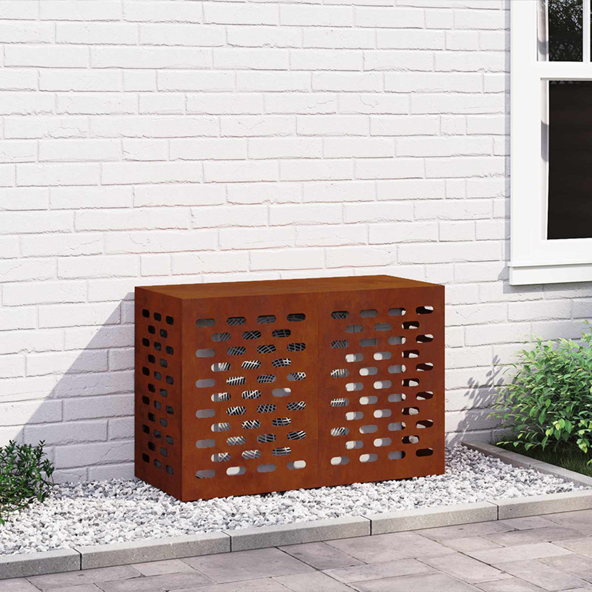 Air Conditioner Cover Rusty 90 x 40 x 60 cm Weathering Steel