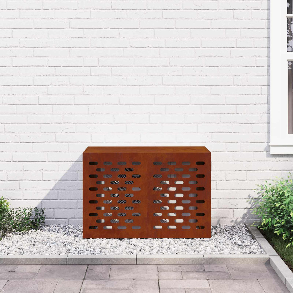 Air Conditioner Cover Rusty 90 x 40 x 60 cm Weathering Steel